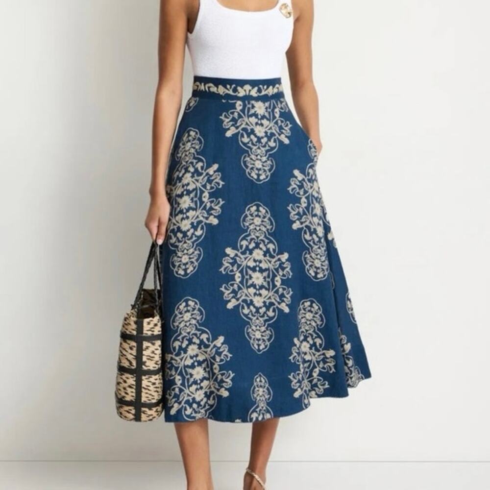 Agua by Agua Bendita Suspiro Bergamota Ribbons Maxi Skirt Medium